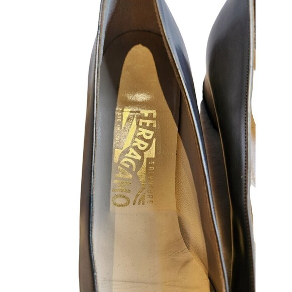 SALVATORE Ferragamo Pewter Italian Leather Horsebit Logo Loafer, 7.5 AAAA - Picture 11 of 11